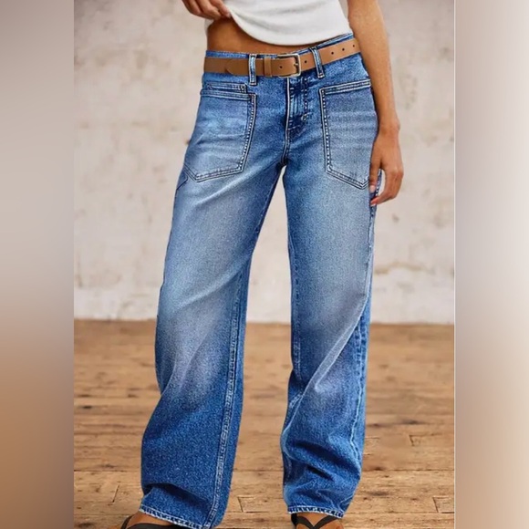 Flamingals Denim - Flamingals Wash Mid Waist Straight Leg Jeans NWT